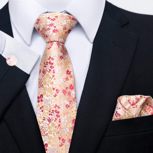 Patterned Necktie Hanky and Cufflinks Set - Image 23