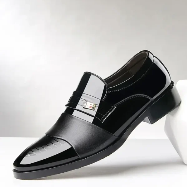 Leather Oxfords Pointy Dress Shoes - Image 7