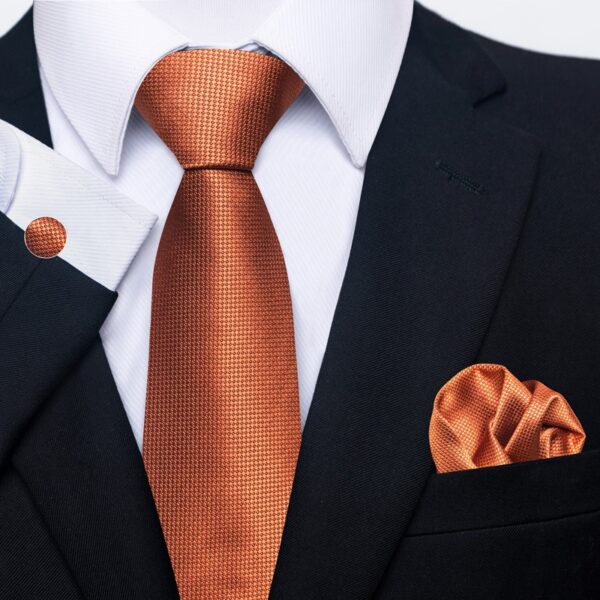 Patterned Necktie Hanky and Cufflinks Set - Image 25