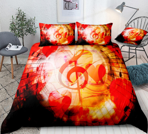 Musical Notes 3D Three Piece Bedding Set - Image 5