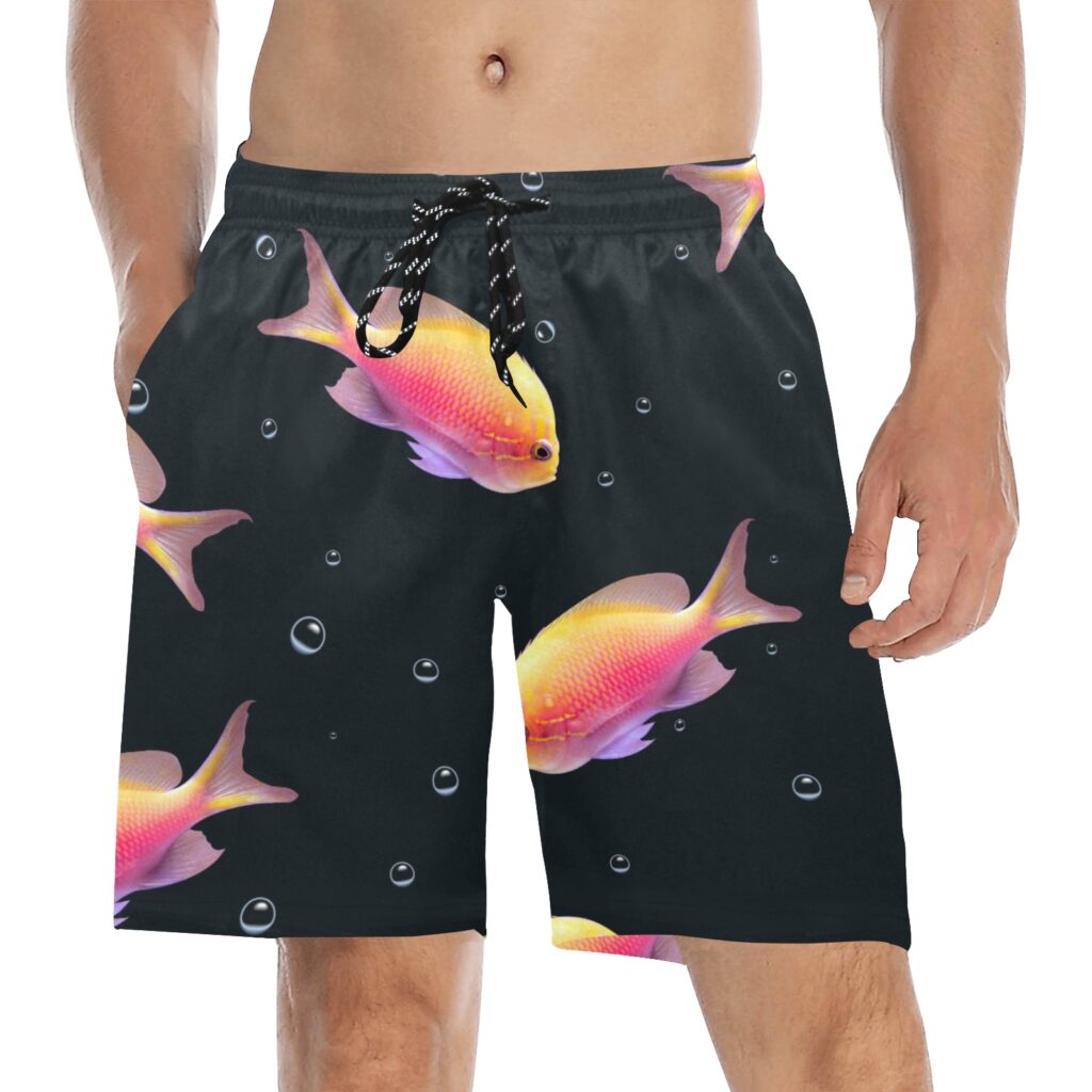 Fishy Men's Mid-Length Beach Shorts