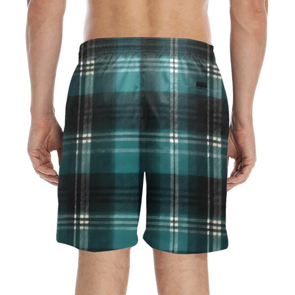 Plaid Men's Mid-Length Beach Shorts - Image 2