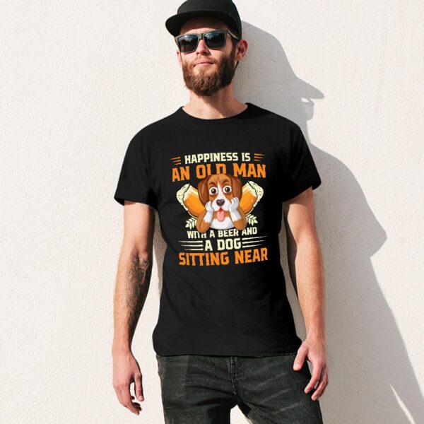 Happiness Is An Old Man With A Dog Men's T-shirt - Image 4