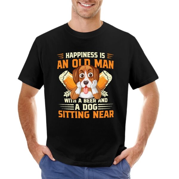 Happiness Is An Old Man With A Dog Men's T-shirt - Image 3
