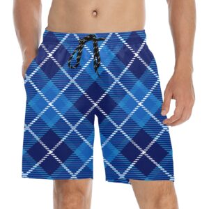 Plaid Men's Mid-Length Beach Shorts