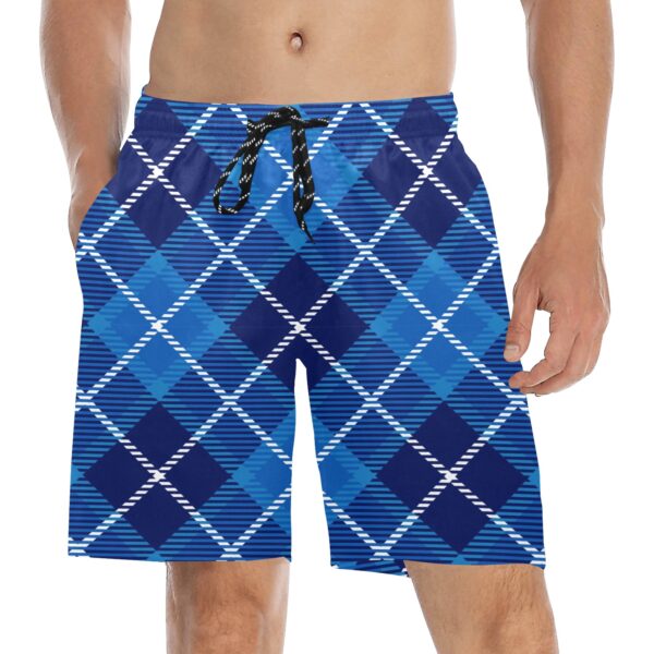 Plaid Men's Mid-Length Beach Shorts