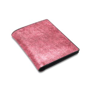 Red Denim Look Leather Wallet