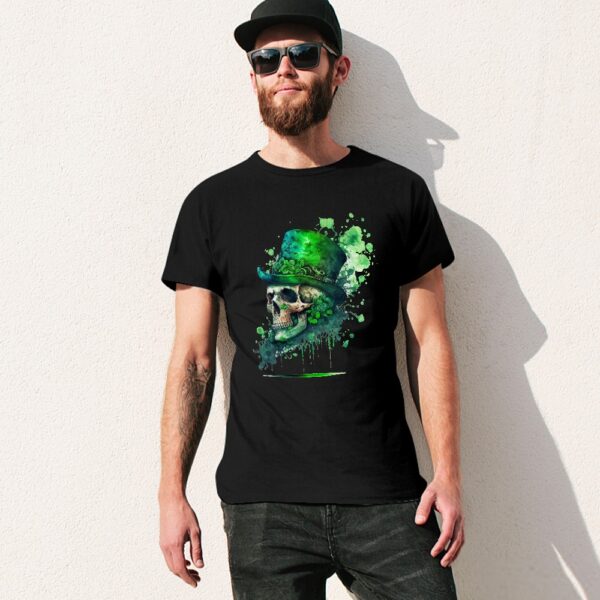 St Patrick's Day Skull T-shirt - Image 4
