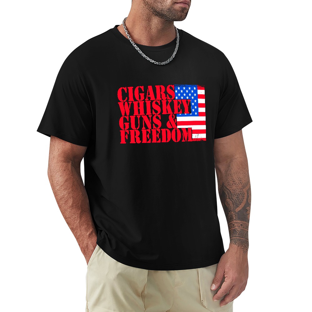 Cigars Whiskey Guns & Freedom Men’s T-shirt