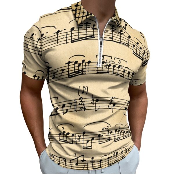 Music Notes Short Sleeve Polo Shirt - Image 3