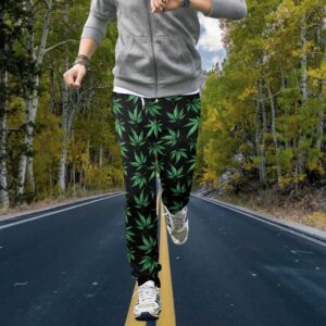 Weed Print Polyester Sweatpants