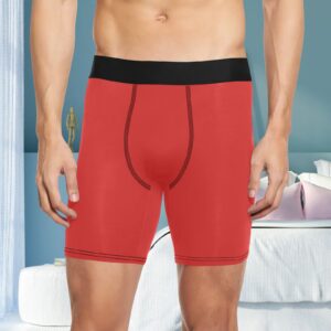 Long Leg Boxer Briefs - FireBrick Red
