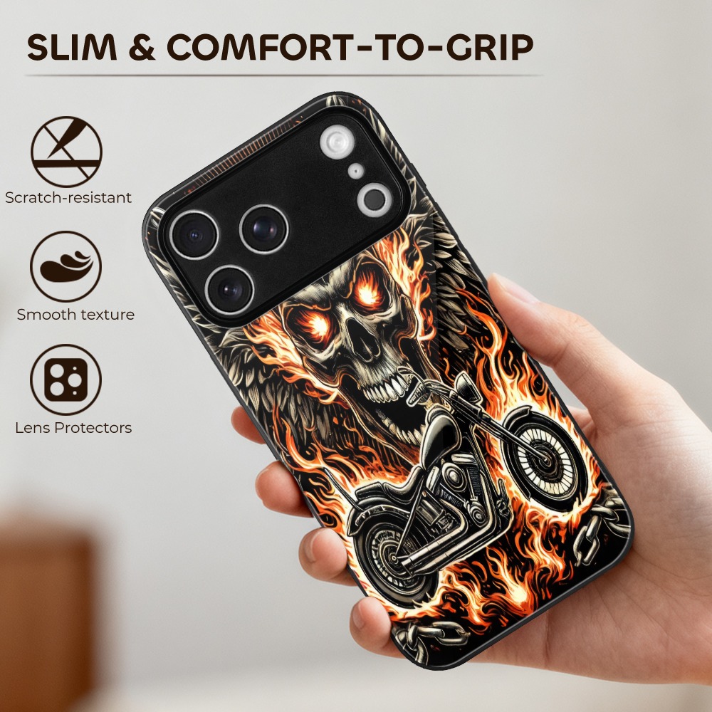 Skull Motorcycle Mobile Phone Case for Apple iPhone 17 Series