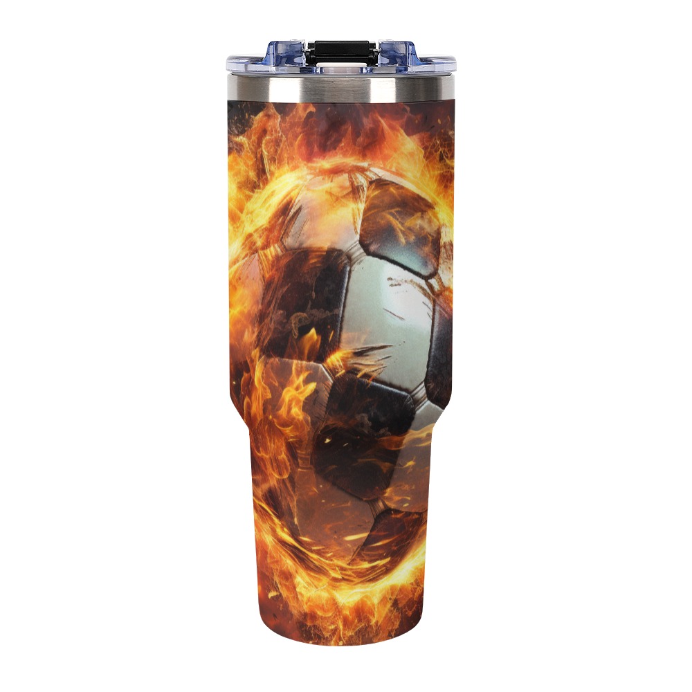 Flaming Soccer Ball 40oz Tumbler