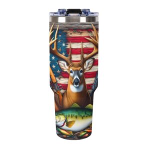 Hunting Fishing Flag 40oz Tumbler