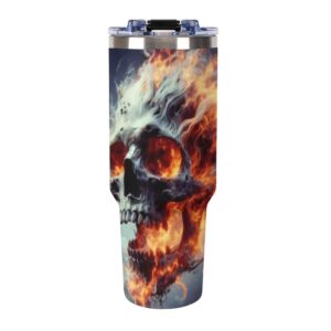 Flaming Skull 40oz Tumbler