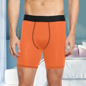 Long Leg Boxer Briefs - Orange Red
