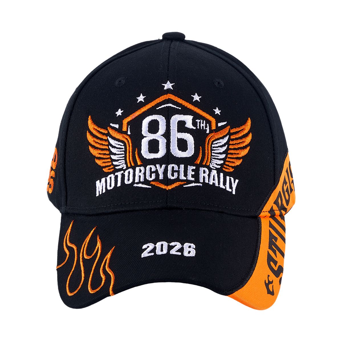 Sturgis 2026 Hat 86th Motorcycle Rally Cap Flame Design Adjustable Biker Baseball Cap