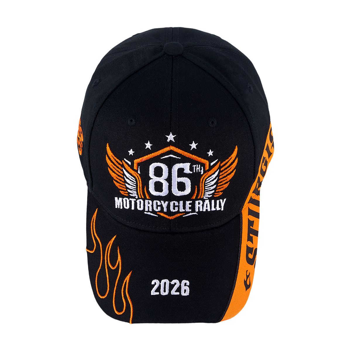 Sturgis 2026 Hat 86th Motorcycle Rally Cap Flame Design Adjustable Biker Baseball Cap - Image 2