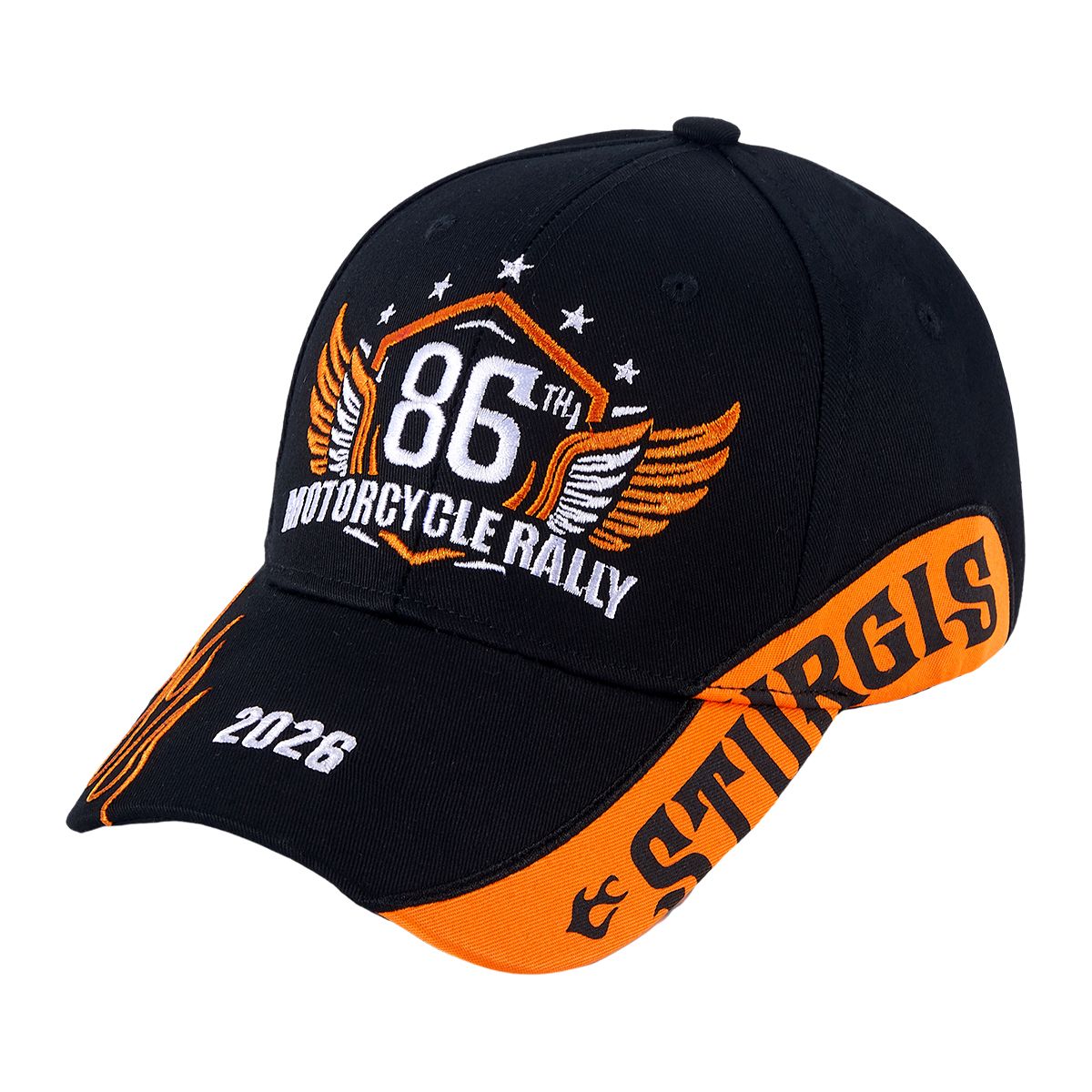 Sturgis 2026 Hat 86th Motorcycle Rally Cap Flame Design Adjustable Biker Baseball Cap - Image 3