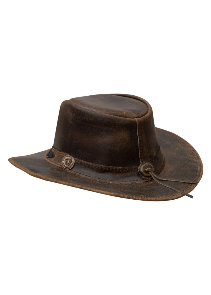 Men's Brown Premium Leather Western Cowboy Hat