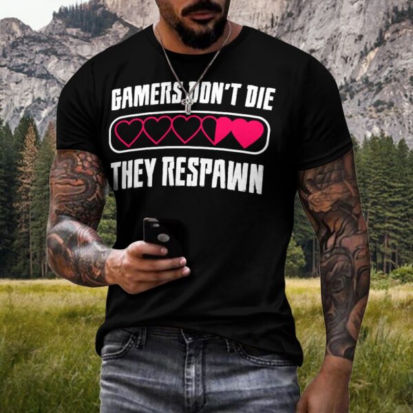 Gamer's Don't Die They Respawn Men's Cotton T-shirt