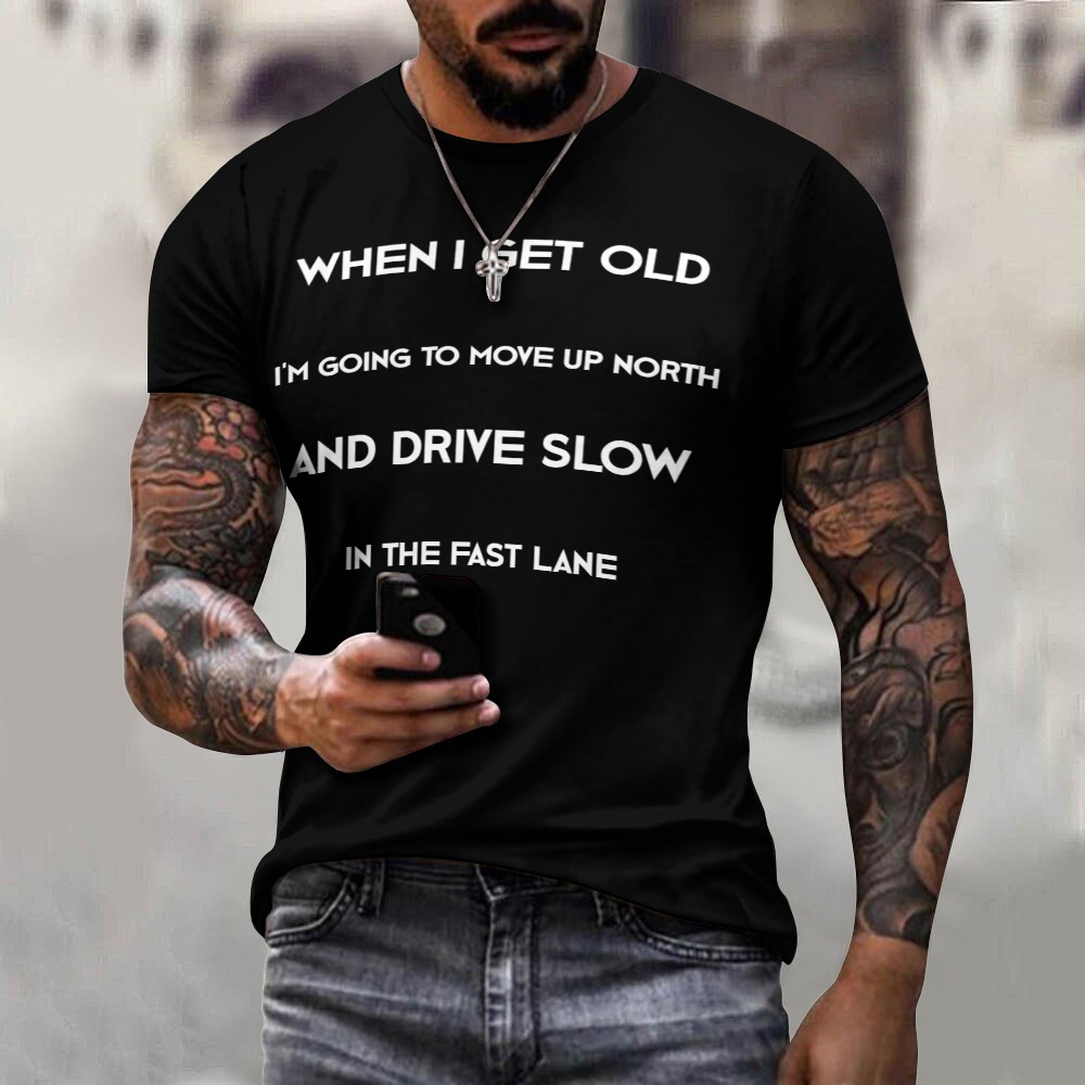 Drive Slow in the Fast Lane Men’s Cotton T-shirt